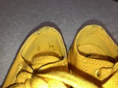 YELLOW MUSTARD PVC VINYL CONVERSE ALLSTAR SNEAKERS SHOES JUNIOR SIZE 11