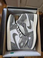 Jordan 1 High Retro OG Size 7Y Washed Black White Black Grey (FD1437-051) New