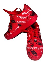 Heelys Red Logo Roller Skate Shoes Youth Size 4 Wheel Sneakers Skating Shoes