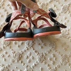 Chaco Adjustable Strap Sandals Big Kids Z/1 Size 4 Orange Boho Embroidered Look