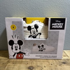 Disney Mickey Mouse Children’s Character Sneaker Shoes Tan Laces Size 1 Aldi NEW