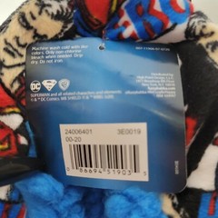 Superman Slipper Socks Child M/L Shoe Sz 13-4 Hero Superhero Fuzzy Babba NWT