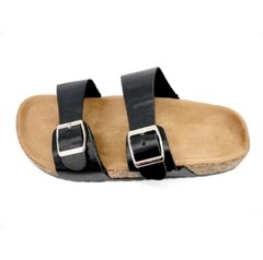 West Loop Kids Sandals Black Sandals Slides Double Buckle Strap Size M 2/3