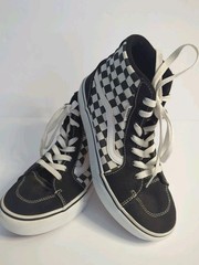 VANS Old Skool Checkerboard Black White High Top Skate Shoes MISSY Sz 4.5 SKATE