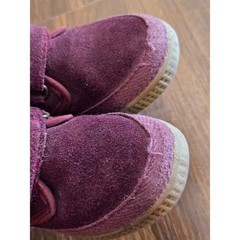 Cienta Kids Burgundy Suede Hook and Loop Sneakers Made in Spain Purple EU 27