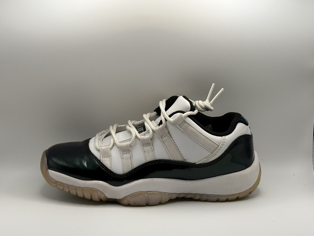 Jordan Air Jordan 11 Low GS Sneaker White/Black/Green US 4.5Y 528896-145