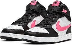Nike Little Kid’s Size 13 Court Borough Sneaker, Black/Pulse/White, CD7783-005