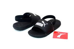 PUMA COOL CAT BACKSTRAP BX PS 384117-01 BLACK/WHITE LITTLE KIDS SANDAL