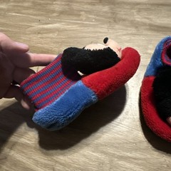 Vintage 80’s Disney Mickey Mouse House Shoes Slippers Blue And Red Size 9-10