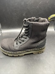 Dr. Martens Combat Boots 1460J Black Leather AirWair Side Zip Kids Size 13 US