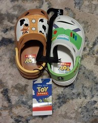 Toy Story Themed, Woody and Buzz, Slip on Toddler Shoes Size 5/6 BRAND NEW