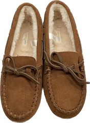 CREW CUTS FAUX SHEARLING LEATHER MOCCASINS LODGE SLEEPERS KIDS Size 3 NEW