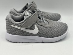 Nike Tanjun Kid Size 8 Grey White Hook and Loop Slip on Sneakers New