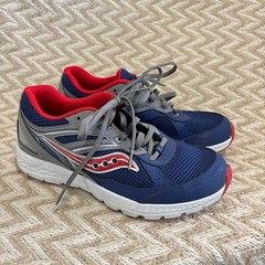 Saucony Unisex Kids Cohesion 14 Sneaker Athletic Shoes Blue Grey Size 5