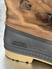 Sorel Badger Vintage Winter Boots Brown Youth Size 5 Waterproof Made in Canada