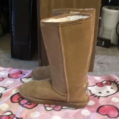 Bearpaw Brown Shearling Style Suede High Top Faux Fur Unisex Kids Boots