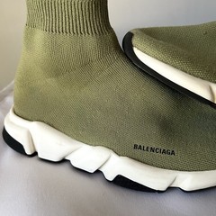 BALENCIAGA KID’S SPEED SOCK SNEAKER Olive Green SIZE 31-32 EUR 13-1 US 13.5