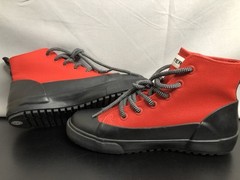 Hunter for Target High Top Canvas Rubber Dipped Sneakers Youth Sz 2 Red Black