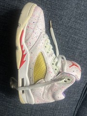 Air Jordan 5 Retro GS Easter White Splatter Size 6Y CT1605-100 Jordan V Kids