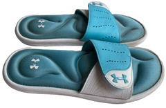 Under Armour Kids Ignite VII Blue/Gray Slide Sandal (Youth Boys or Girls Size 5)
