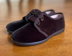 Children’s Classics Spanish Velvet Unisex Blucher Flats Made In Spain