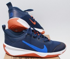Nike Omni Multi-Court Athletic Shoe DM9021-400 US Youth 5 Navy Blue Orange
