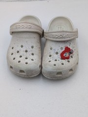 Crocs Kids‘ Classic Glitter Clog Size C9 White Lil Mermaid