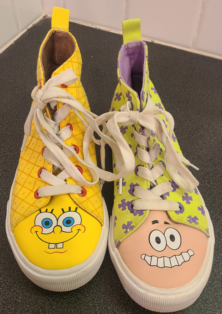 SpongeBob Patrick High Top Ground Up Shoes Cartoon Lace Up Sneakers Sz 4