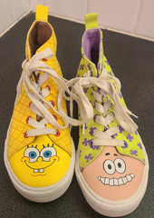 SpongeBob Patrick High Top Ground Up Shoes Cartoon Lace Up Sneakers Sz 4