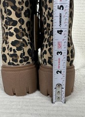 thereabouts TH Blakely Leopard Lace-Up Ankle Combat Boots Side Zipper Kids 12M
