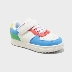 Toddler Jaid Solid Court Sneakers – Cat & Jack™ Blue/White/Red 12T: Faux Leather