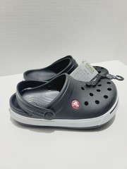 100%AutCrocs Crocband II Black White Kids, J1