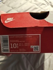 Nike Court Borough Low 2 BPV Toddler Sneaker 10.5C Hook & Loop Leather DQ7447