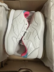 Reebok Classic Leather White / Rainbow Accent Little Kids Shoes Size 1 EH2826