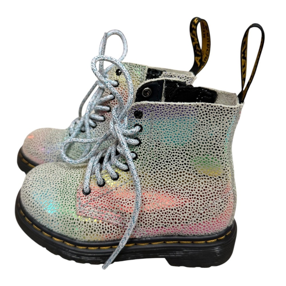 Dr. Martens 1460 Pascal Kids Boots Rainbow Iridescent Leather Size 7 US 6 UK