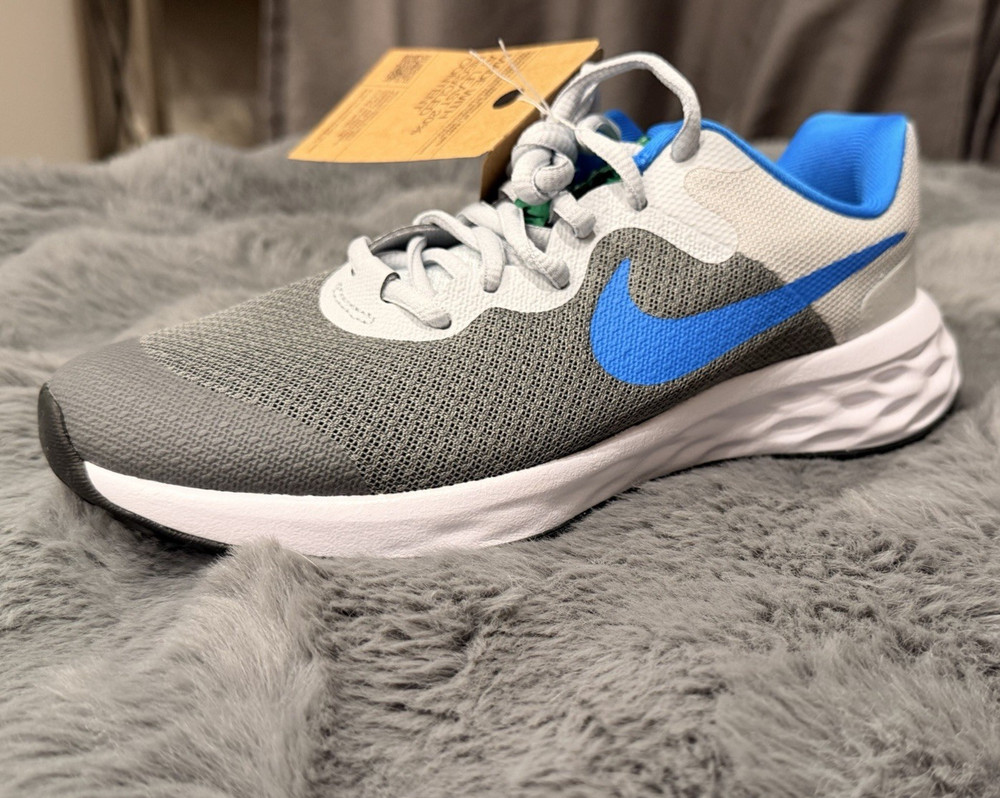 Nike Revolution 6 NN (GS) Kids Sneaker US 4.5Y Gray/Blue/White Mesh DD1096-008