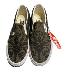 NEW WITH TAG VANS „OFF THE WALL“ GREY SKULLS SLIP ONS CHILD 3.5 WOMEN 5
