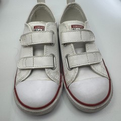 Converse All Star Toddler Size 10 White Hook Loop Sneakers Double Strap Shoes