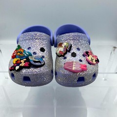 Crocs Classic 206992 Kid’s US 9 Clogs Lavender Glitter Sea Friends Ankle Strap