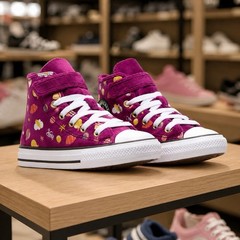 NEW Converse x Willy Wonka Chuck Taylor Hi-Top Swirl Velvet Candy Sneakers 3