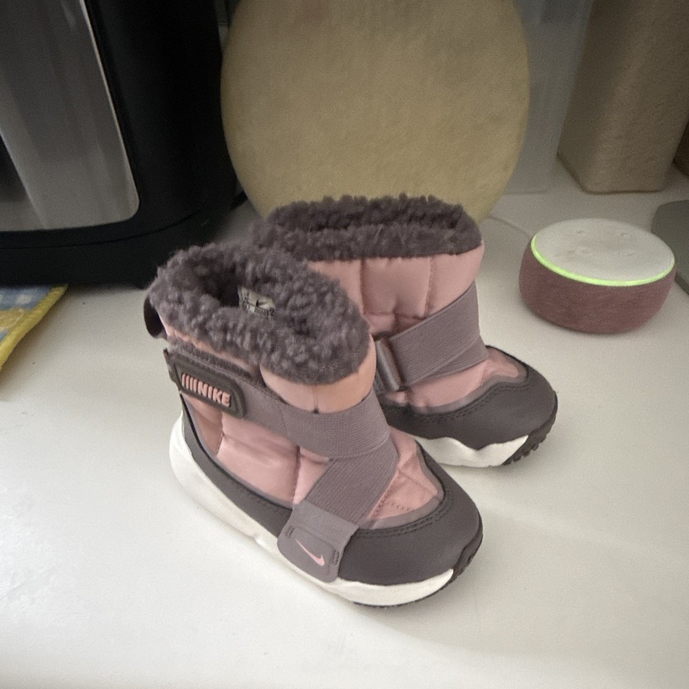 Nike Flex Advance Unisex Kids Winter Lined Ankle Boots Pink/Gray 7C