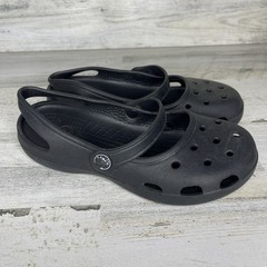 Crocs Black Double Strap Clog Comfort Slip-on Shoes Size 4 Women’s