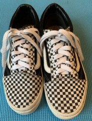 Vans Off The Wall Checkered Low Tops Youth Sz 3- Black and White check