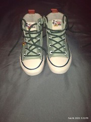 Zara Mickey Mouse White Canvas Hi Top Shoes Size 29 U.S. 5 boot Disney Minnie