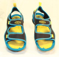 Keen Big Kid Size 1 Black Blue Yellow KNOTCH CREEK Open Toe Waterproof Sandals