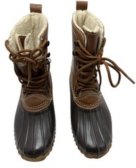 Esprit Kids Duck Boots Size 2M Brown Faux Fur Lined Waterproof Winter Snow Boots