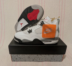 Air Jordan 4 Retro OG White Cement GS IB4171-100 Shoe Size 6.5Y / 8 Women