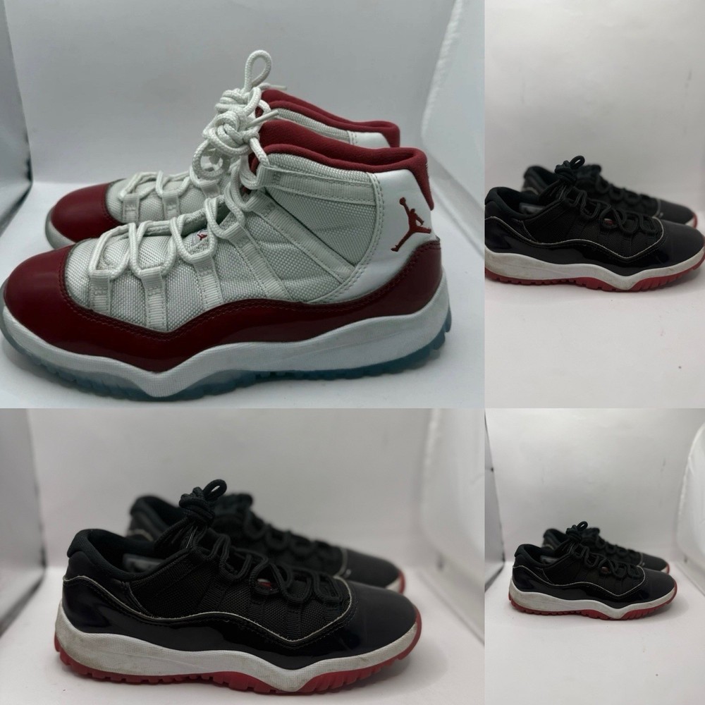 Nike Air Jordan 11 Retro Low Bred /Jordan 11 High ‚Cherry 378039-116 Size 3Y Lot