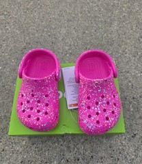 Crocs Classic Clog Kids Pink Multicolor Speckled Slip-On Shoes US 6