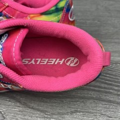 HEELYS Sneakers WITH Wheels Youth Size 3 Tie Dye Lace Up Skate Shoes Pink Pro20